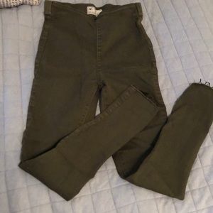 Army green free people jeans